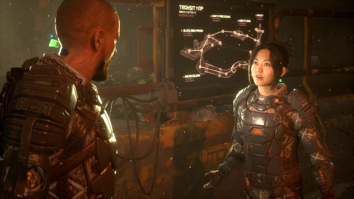 The Callisto Protocol Josh Duhamel and Karen Fukuhara